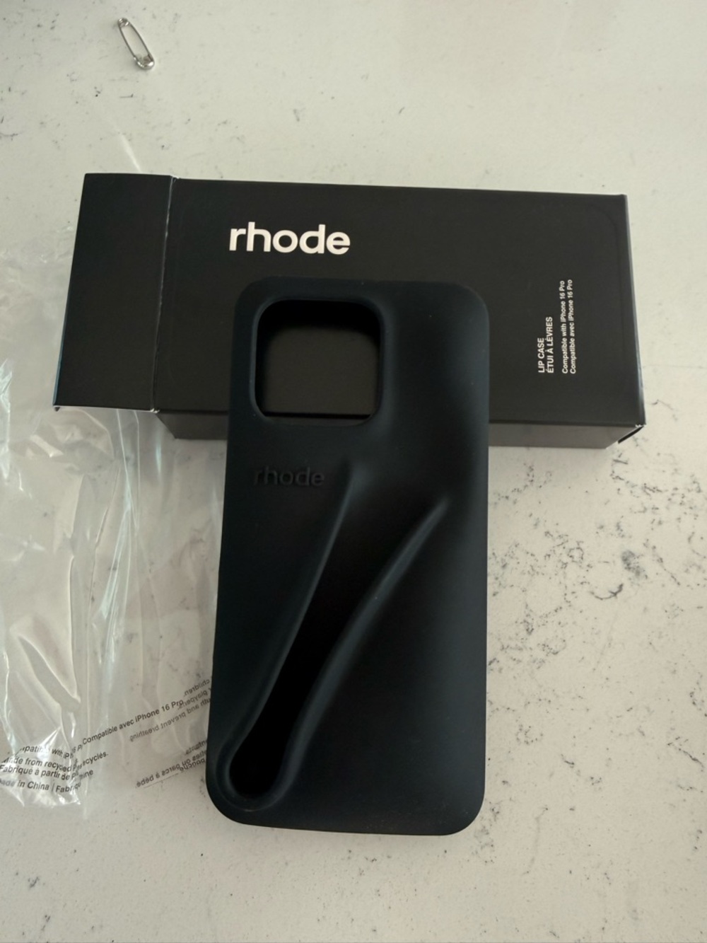 RHODE Black Sculpted Silicone iPhone Case